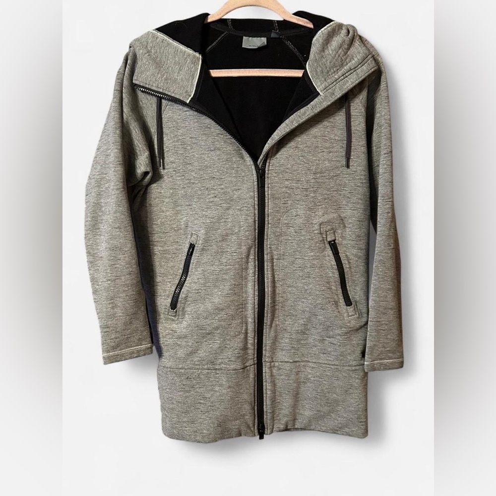 Athleta Gray Longline Zip-Up Hoodie Jacket size xxs